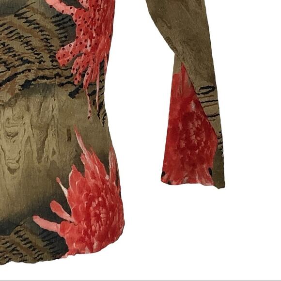 Vintage Alberto Makali Y2K Semi-Sheer Crinkle Abstract Blouse Size Small NWOT - Picture 7 of 14